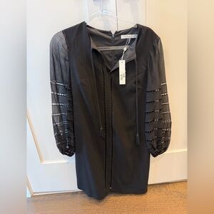 NWT Trina Turk Black Dress with Sheer Sleeves 🖤